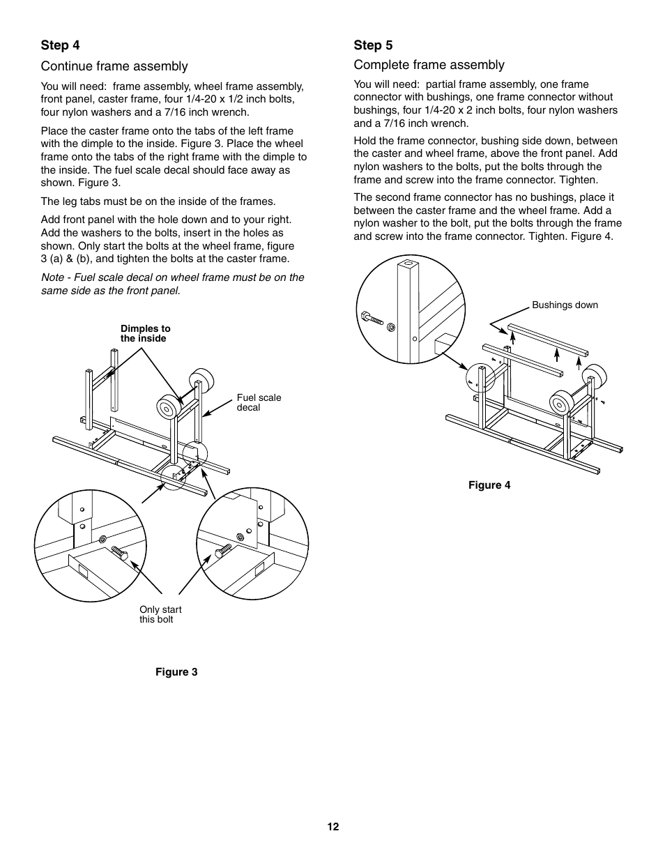Continue frame assembly, Complete frame assembly | weber 5000 Series User Manual | Page 12 / 48