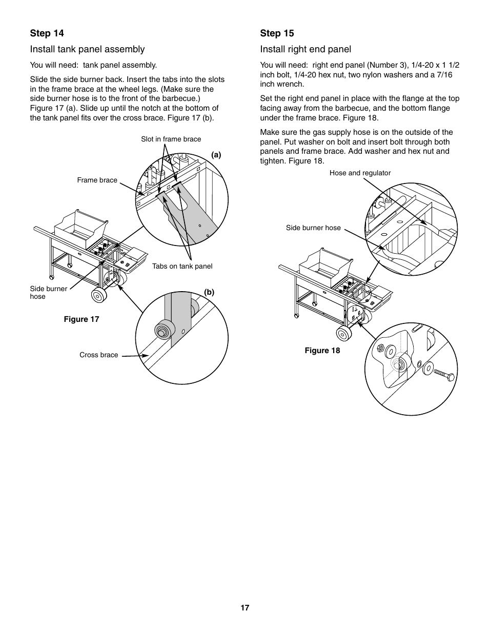 Install tank panel assembly, Install right end panel | weber 5000 Series User Manual | Page 17 / 48
