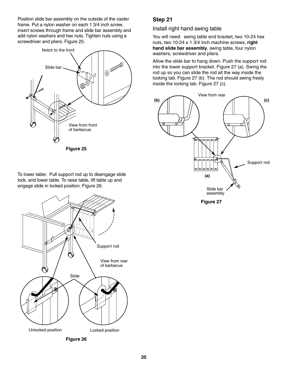 Install right hand swing table | weber 5000 Series User Manual | Page 20 / 48