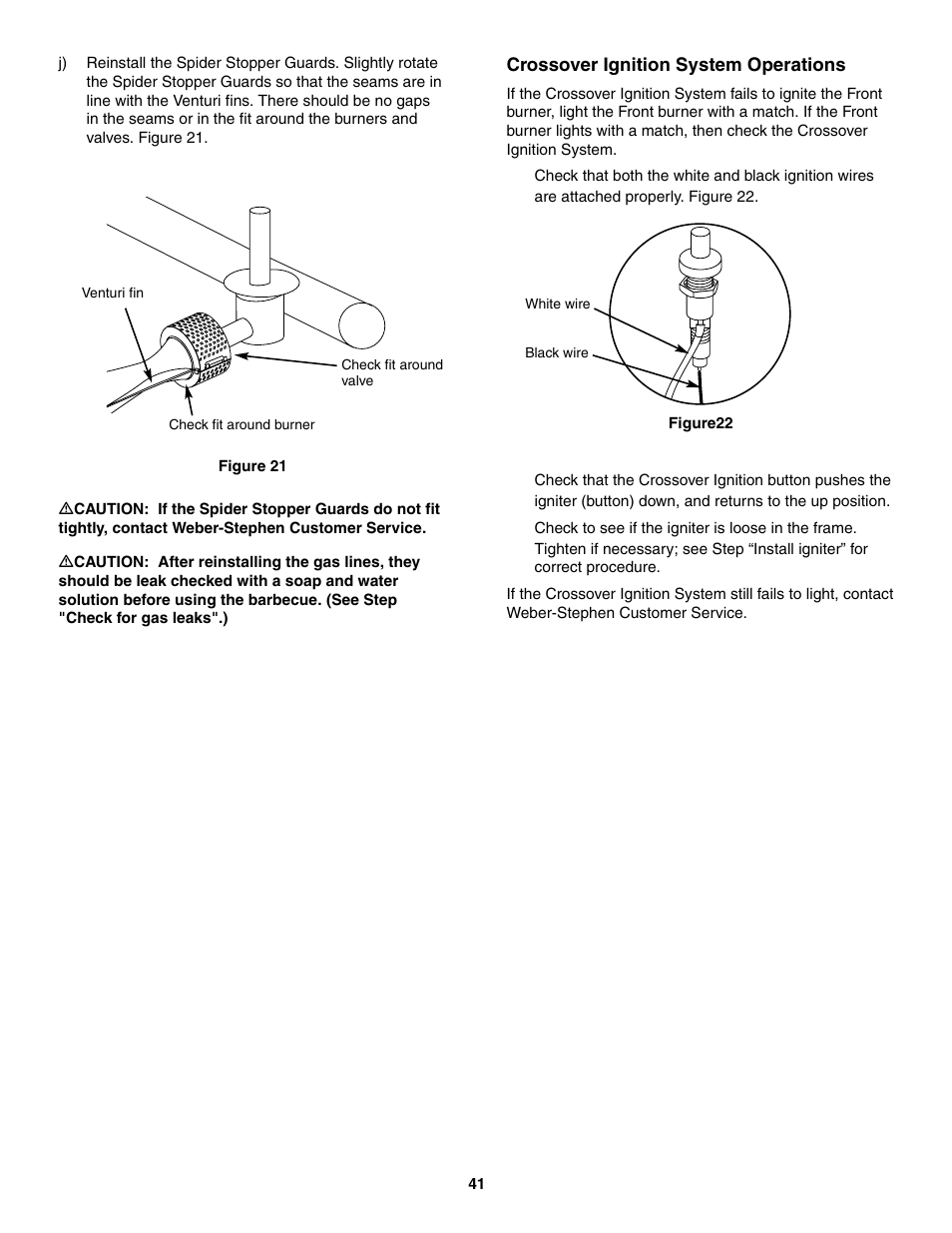 Crossover ignition system operations | weber 5000 Series User Manual | Page 41 / 48