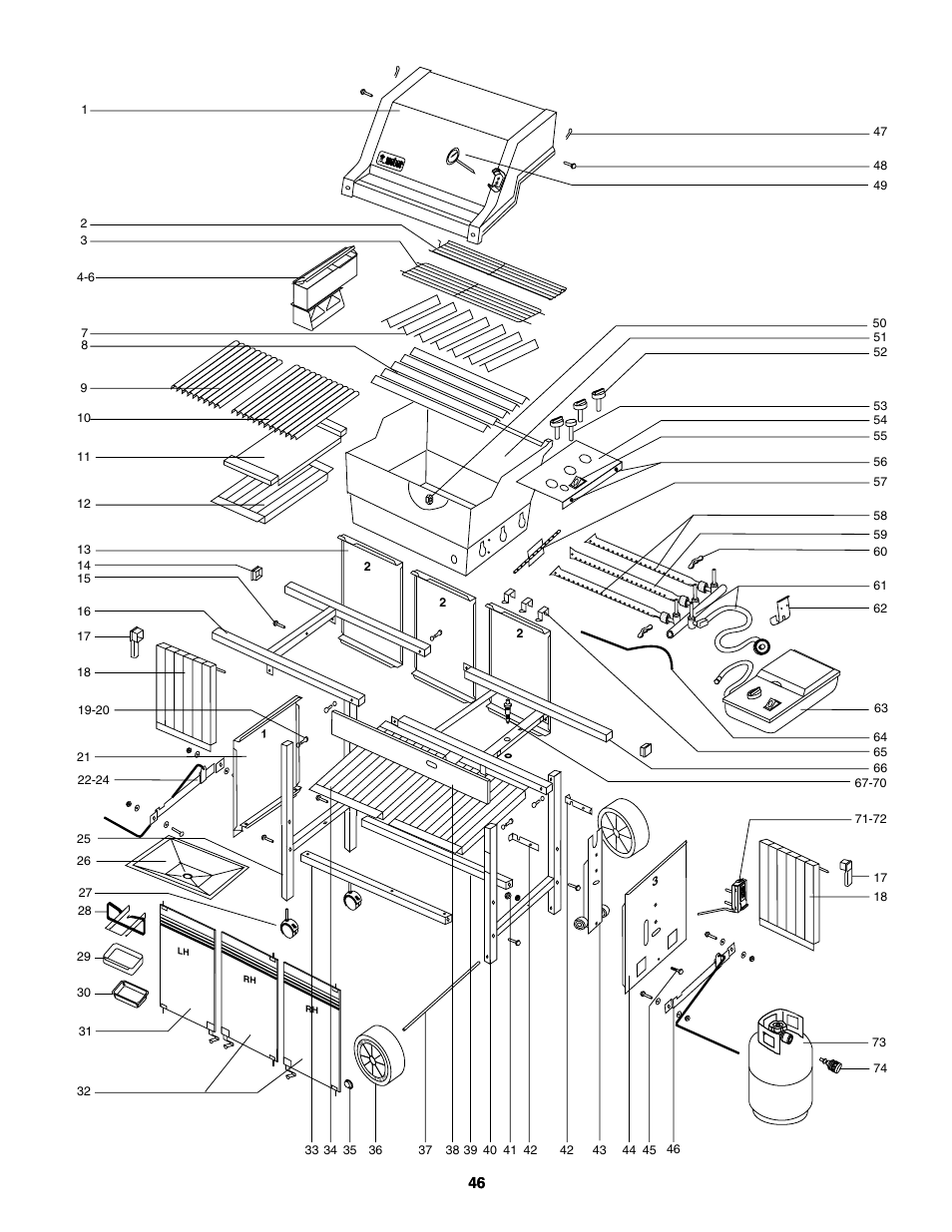 Exploded view | weber 5000 Series User Manual | Page 46 / 48
