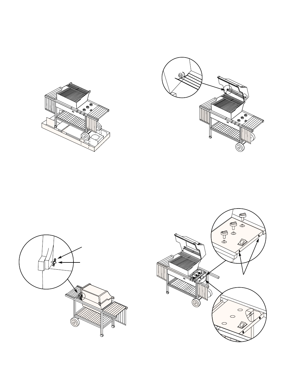 Remove grill from lower packaging, Install lid, Install weber warm-up basket | Remove control panel | weber 2200 Series User Manual | Page 5 / 12