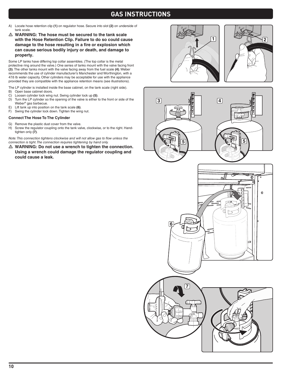 Gas instructions | weber Summit E/S 470 LP User Manual | Page 10 / 110