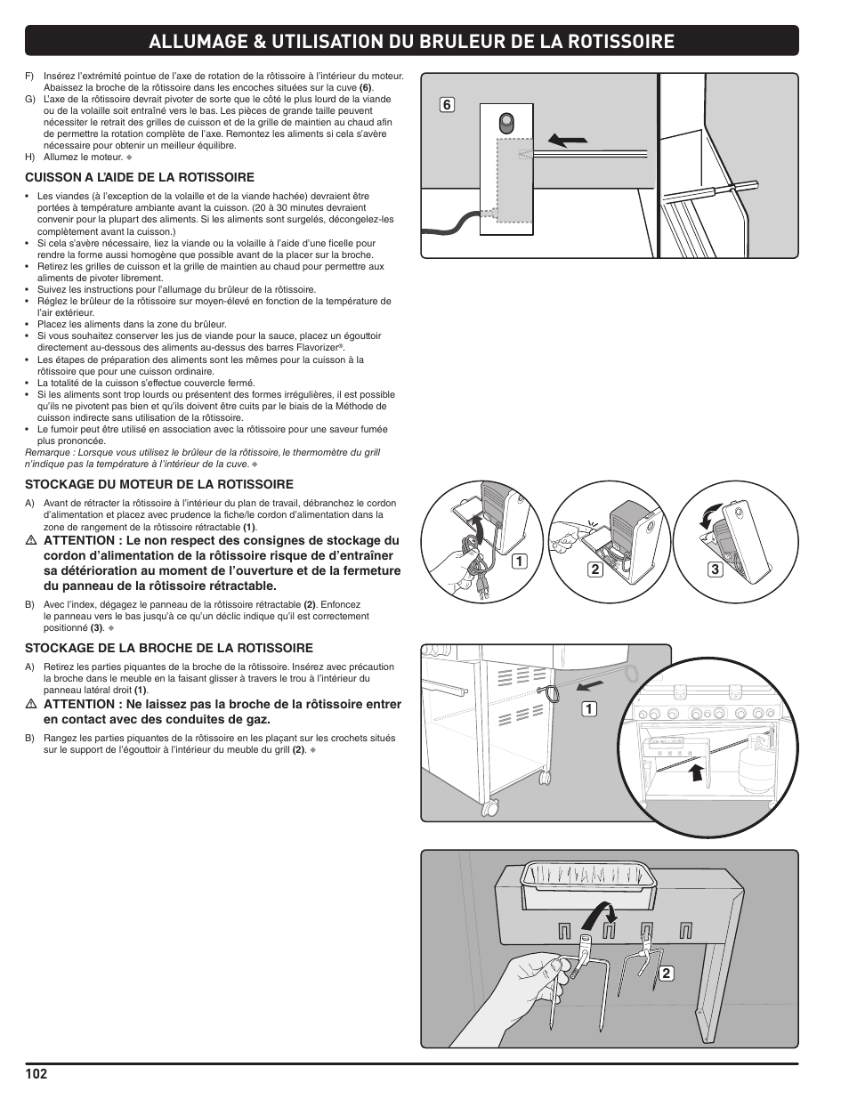Allumage & utilisation du bruleur de la rotissoire | weber Summit E/S 470 LP User Manual | Page 102 / 110