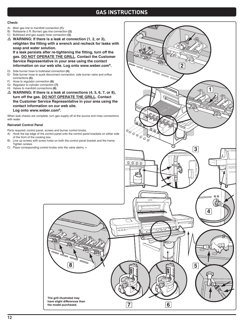 Gas instructions | weber Summit E/S 470 LP User Manual | Page 12 / 110