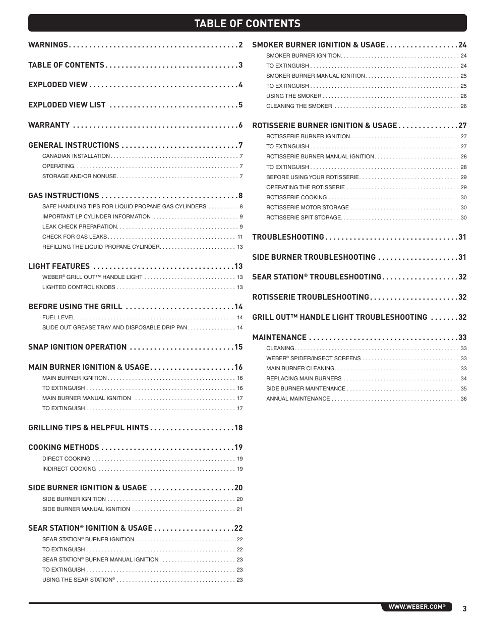 weber Summit E/S 470 LP User Manual | Page 3 / 110