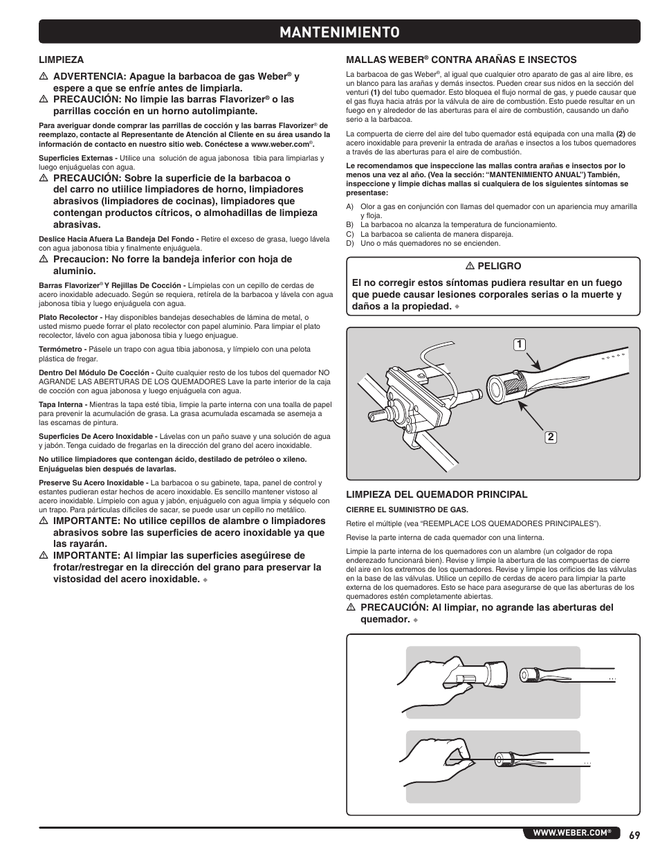 Mantenimiento | weber Summit E/S 470 LP User Manual | Page 69 / 110