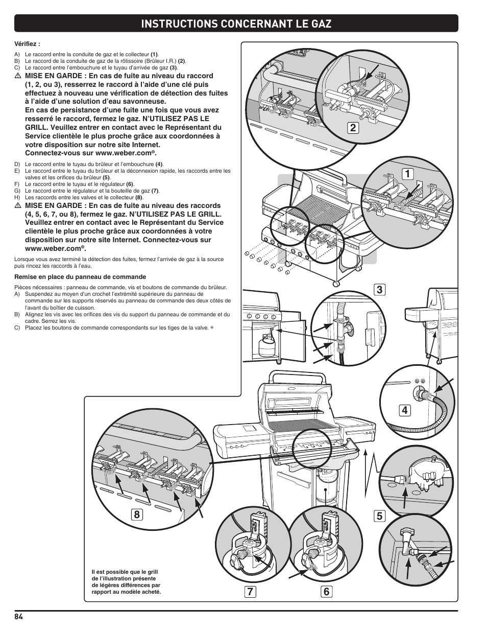 Instructions concernant le gaz | weber Summit E/S 470 LP User Manual | Page 84 / 110