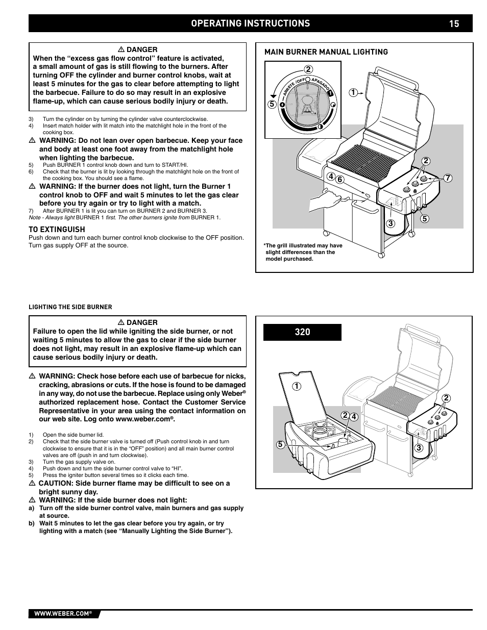 Operating instructions | weber E/S-320 User Manual | Page 15 / 56