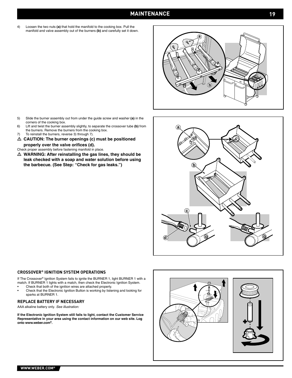 Maintenance | weber E/S-320 User Manual | Page 19 / 56