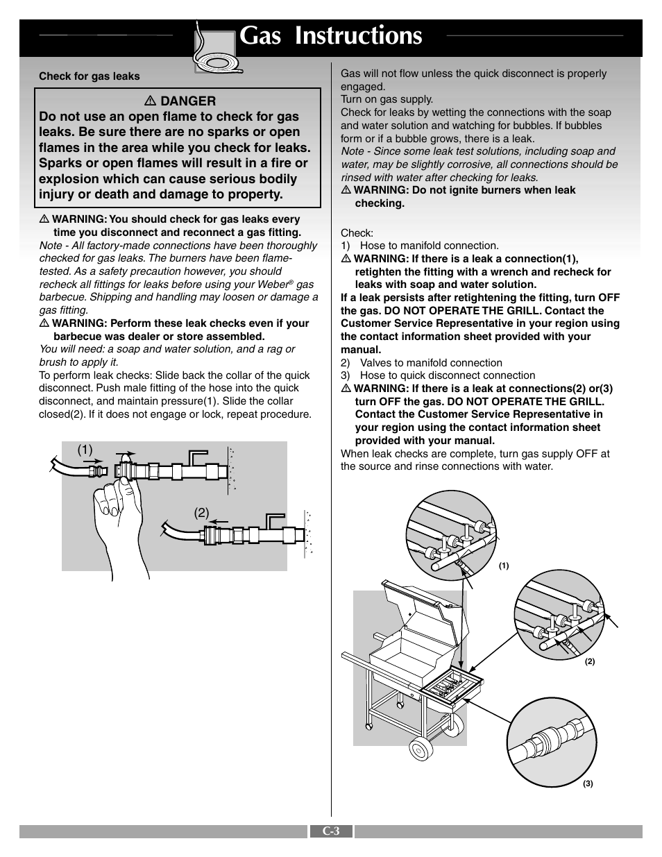 Gas instructions | weber 55277 User Manual | Page 23 / 28