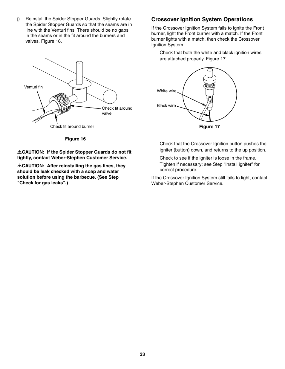 Crossover ignition system operations | weber 4000 User Manual | Page 33 / 40