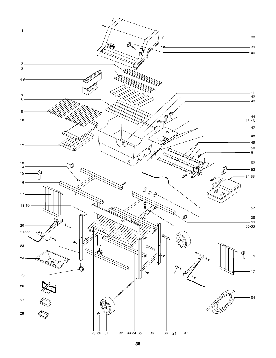 Exploded view | weber 4000 User Manual | Page 38 / 40