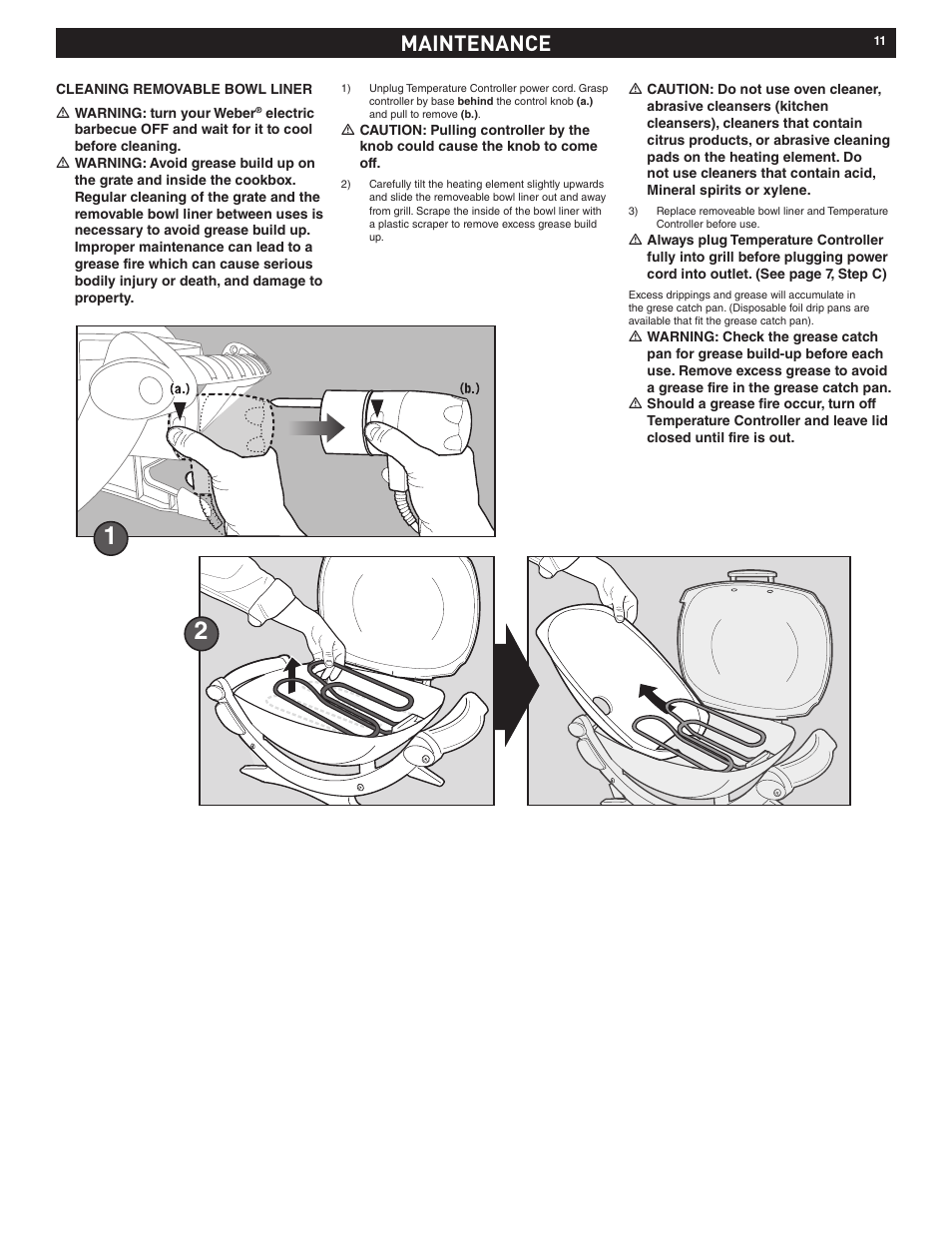 Maintenance | weber Electric Grill Q 140 User Manual | Page 11 / 28