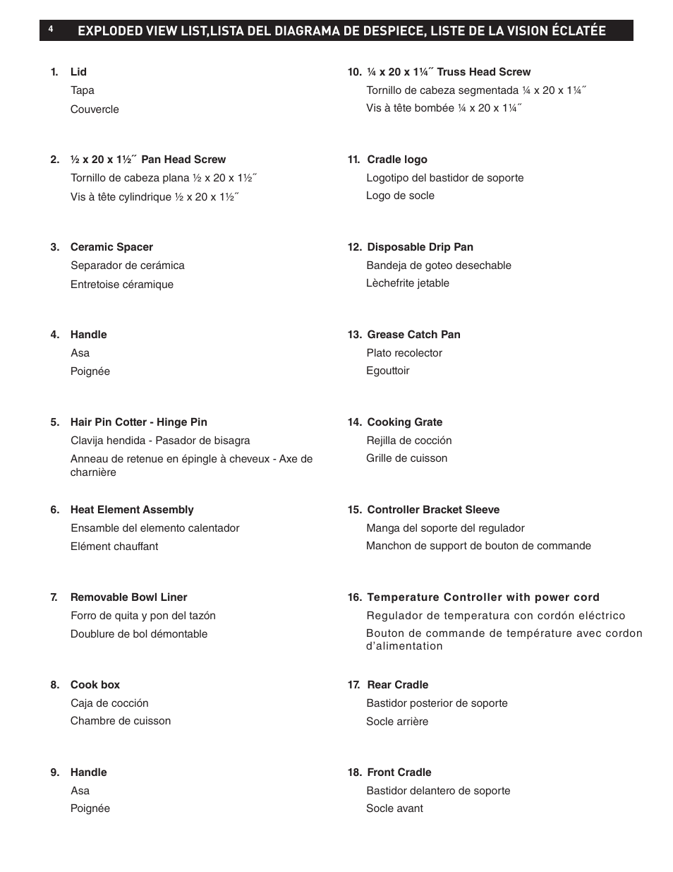 weber Electric Grill Q 140 User Manual | Page 4 / 28