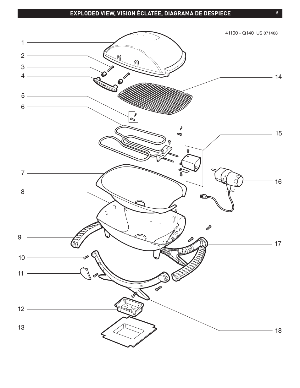 weber Electric Grill Q 140 User Manual | Page 5 / 28