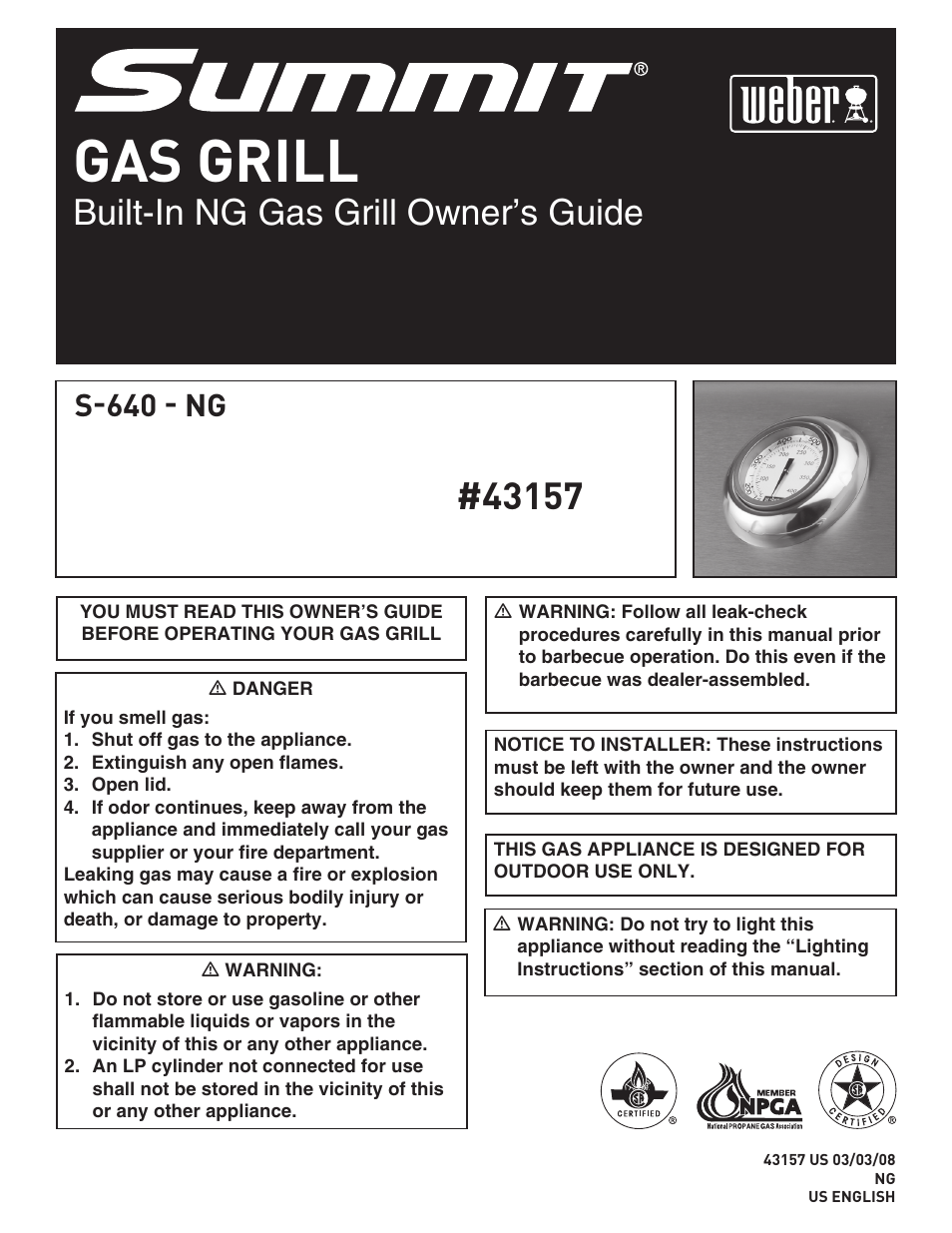 weber Summit S-640-NG User Manual | 24 pages