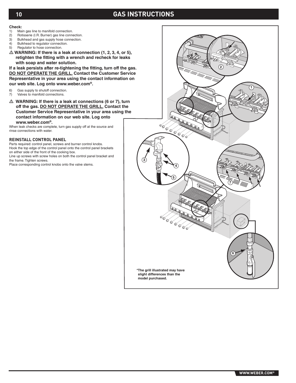 Gas instructions | weber Summit S-640-NG User Manual | Page 10 / 24