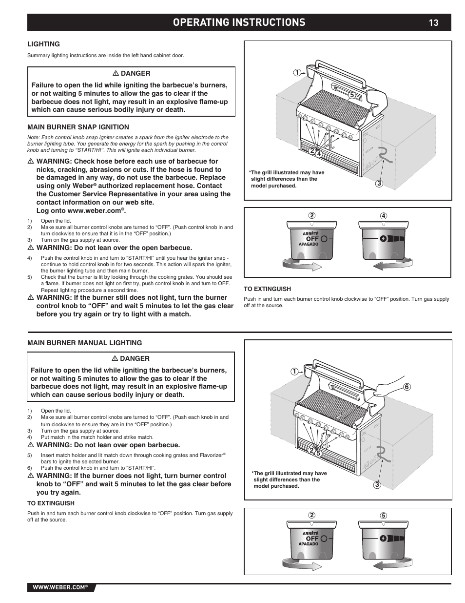 Operating instructions | weber Summit S-640-NG User Manual | Page 13 / 24