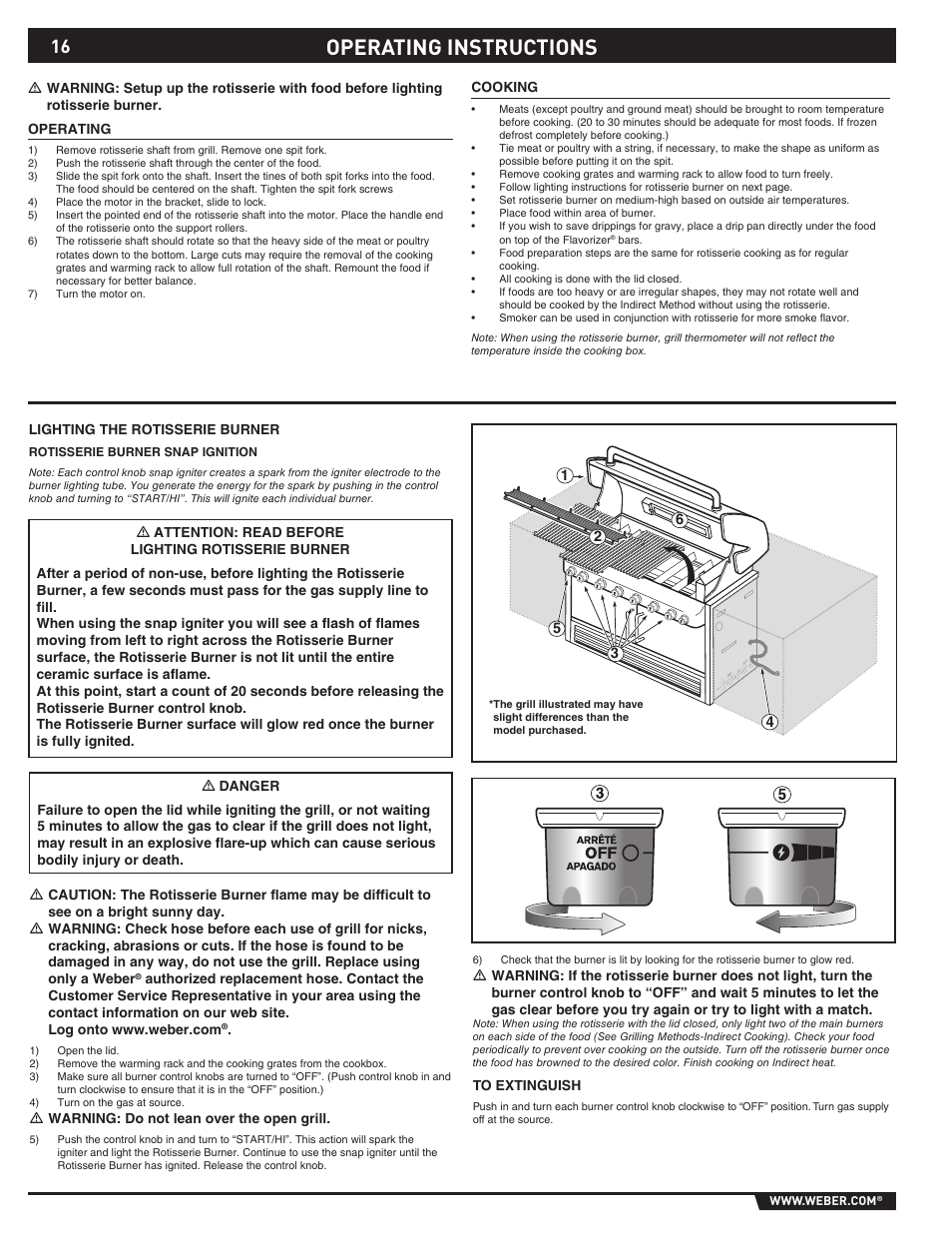 Operating instructions | weber Summit S-640-NG User Manual | Page 16 / 24