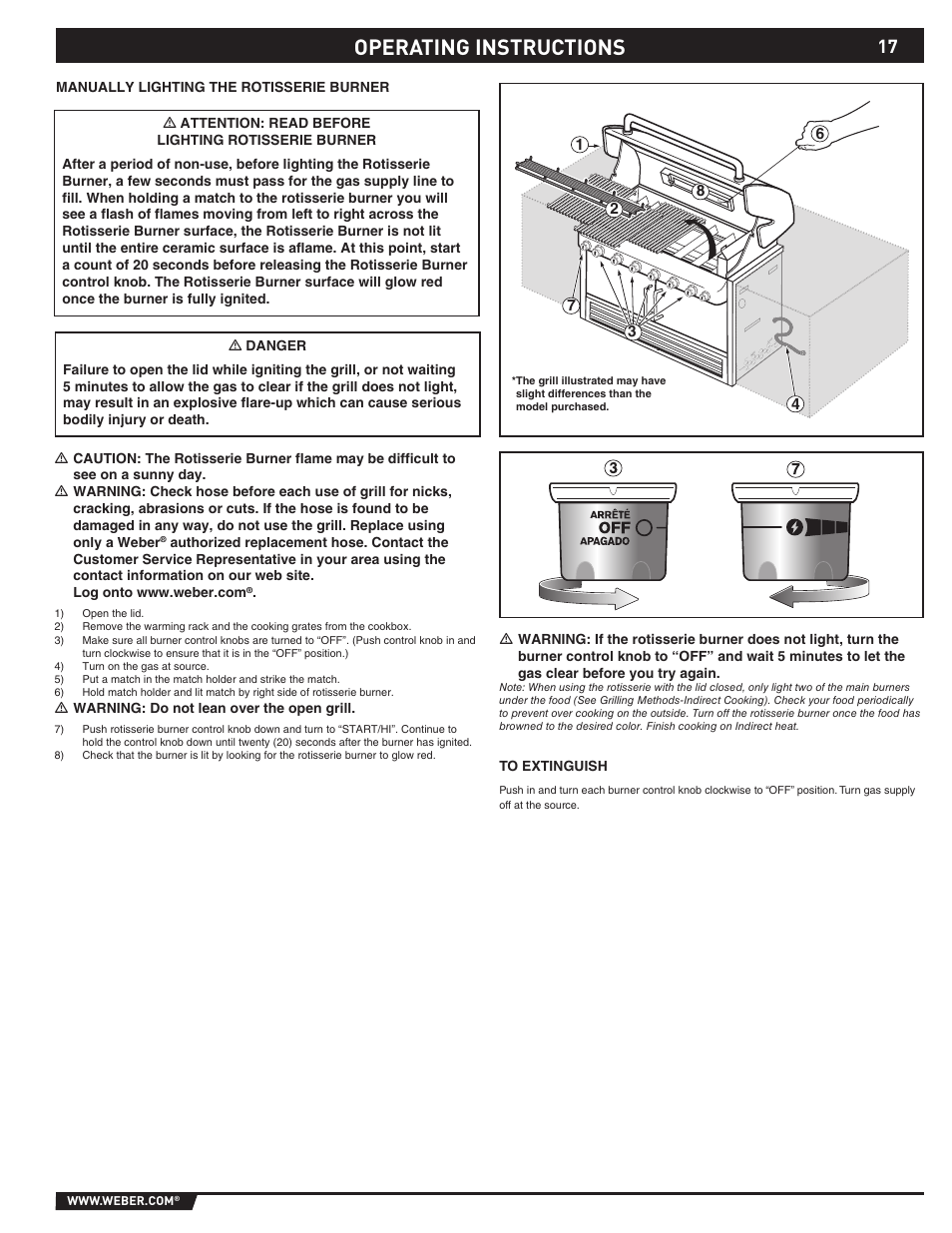 Operating instructions | weber Summit S-640-NG User Manual | Page 17 / 24