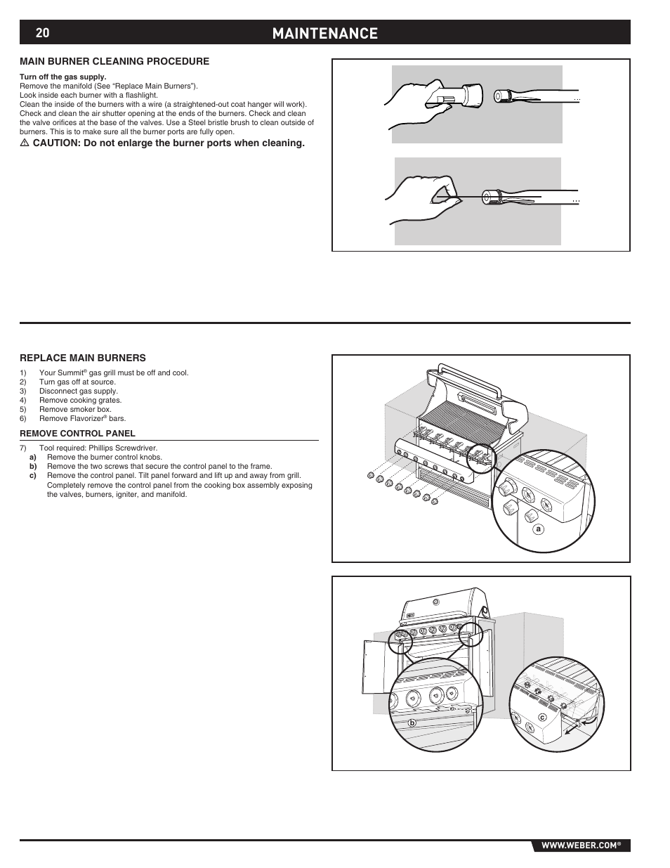 Maintenance | weber Summit S-640-NG User Manual | Page 20 / 24