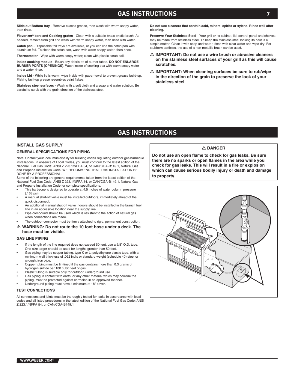 Gas instructions | weber Summit S-640-NG User Manual | Page 7 / 24