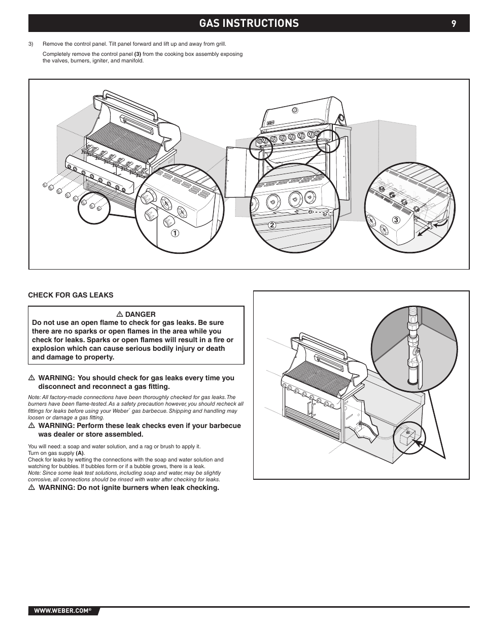 Gas instructions | weber Summit S-640-NG User Manual | Page 9 / 24