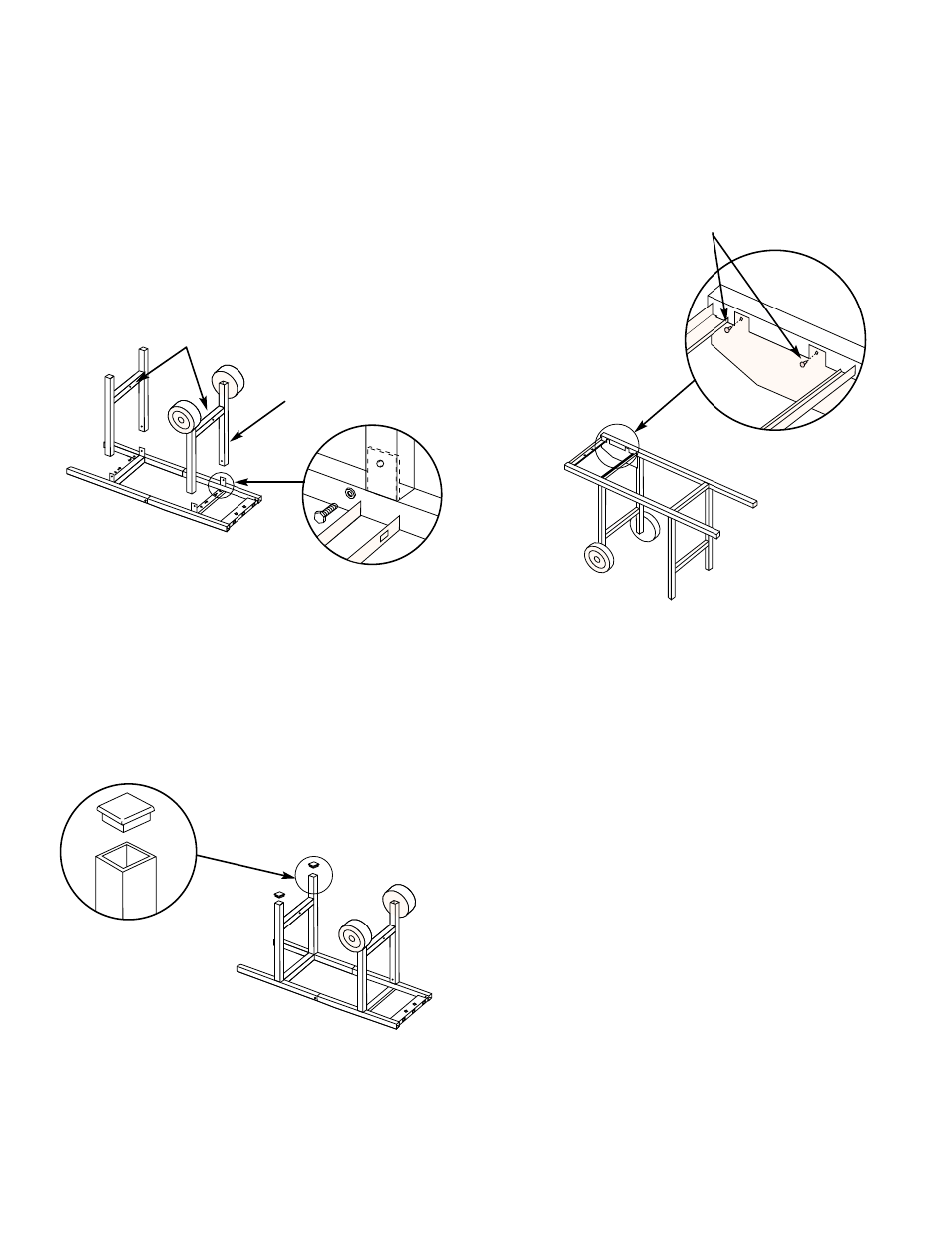 Continue frame assembly, Install tubing plugs, Add front panel | weber SPIRIT 700 User Manual | Page 11 / 36