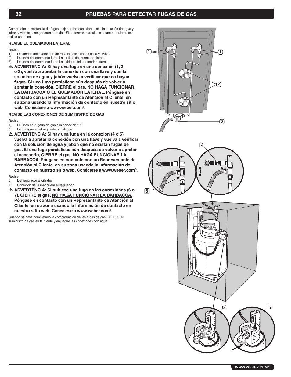 Pruebas para detectar fugas de gas | weber Summit 56069 User Manual | Page 32 / 56