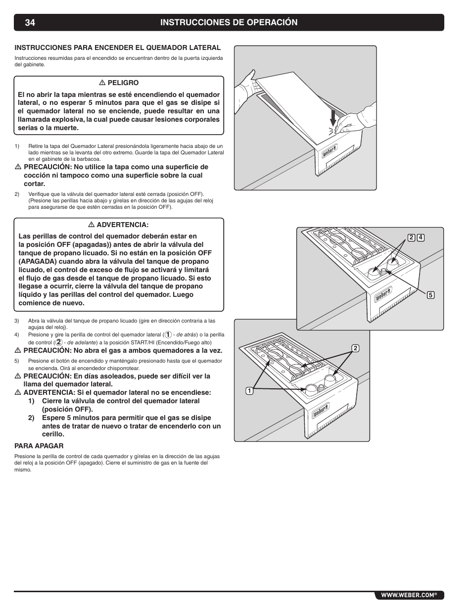 Instrucciones de operación | weber Summit 56069 User Manual | Page 34 / 56
