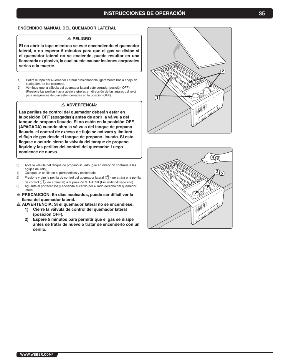 Instrucciones de operación | weber Summit 56069 User Manual | Page 35 / 56
