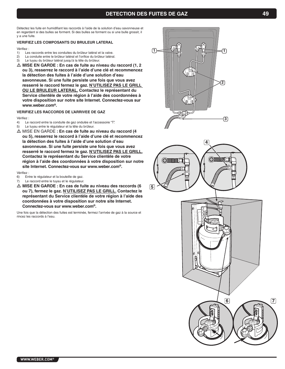 Detection des fuites de gaz | weber Summit 56069 User Manual | Page 49 / 56