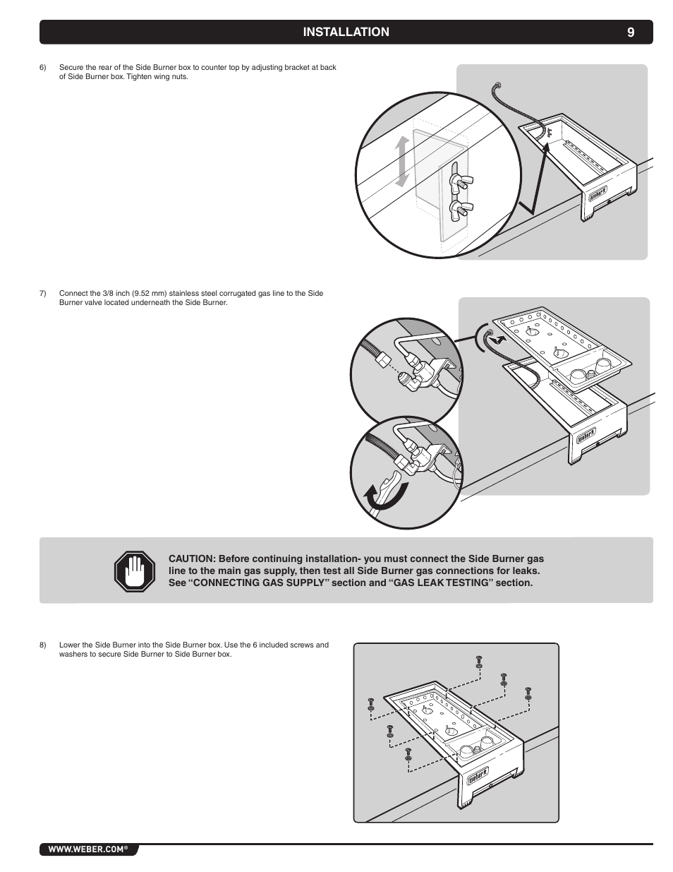 Installation | weber Summit 56069 User Manual | Page 9 / 56
