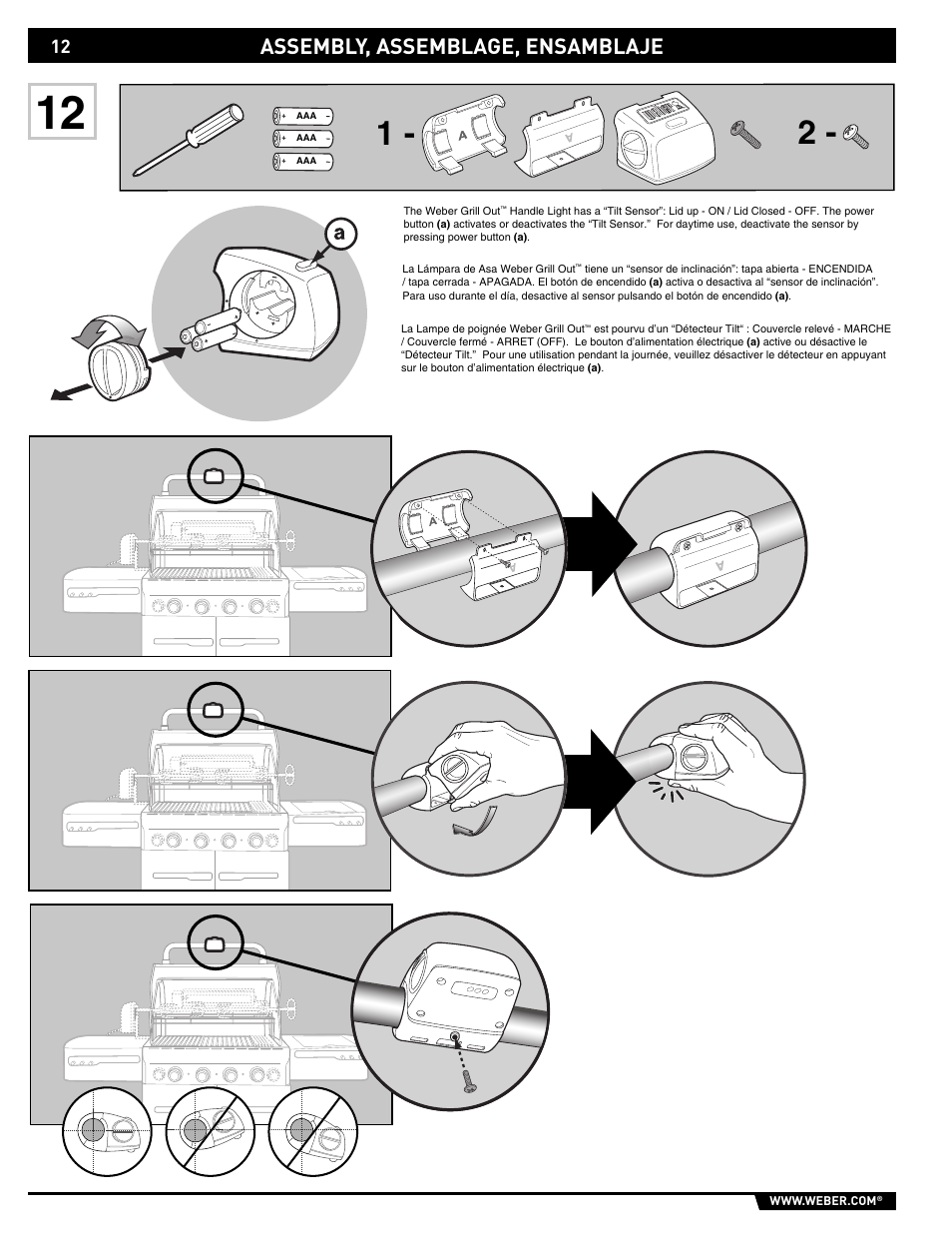 Assembly, assemblage, ensamblaje | weber Summit E/S-450 User Manual | Page 12 / 84