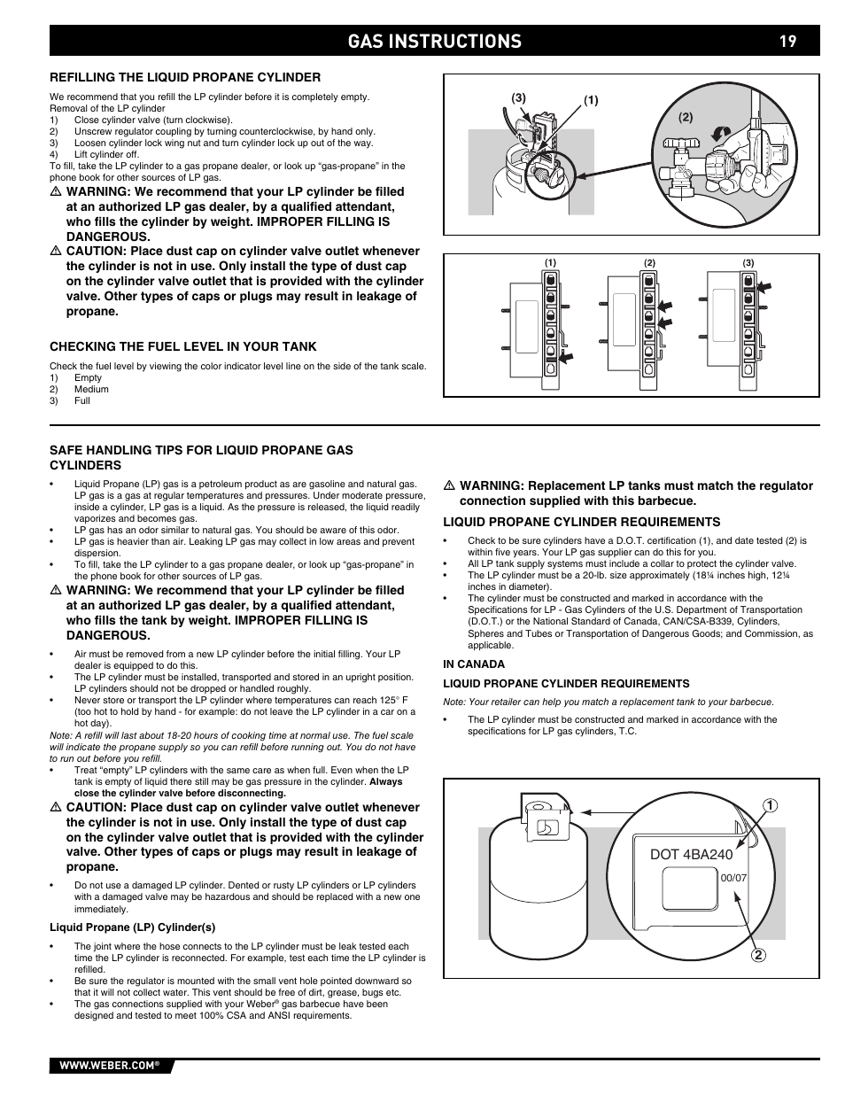 Gas instructions | weber Summit E/S-450 User Manual | Page 19 / 84