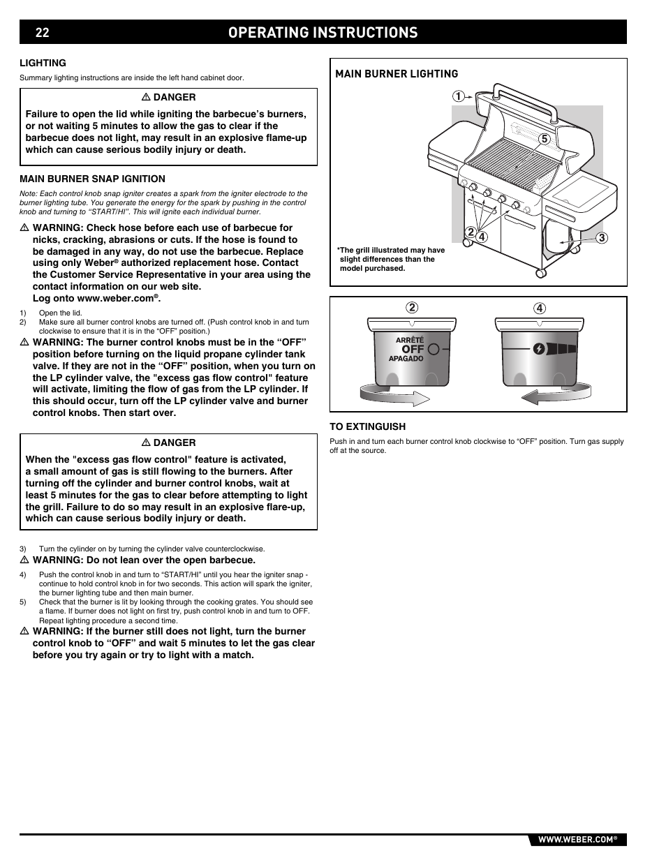 Operating instructions | weber Summit E/S-450 User Manual | Page 22 / 84