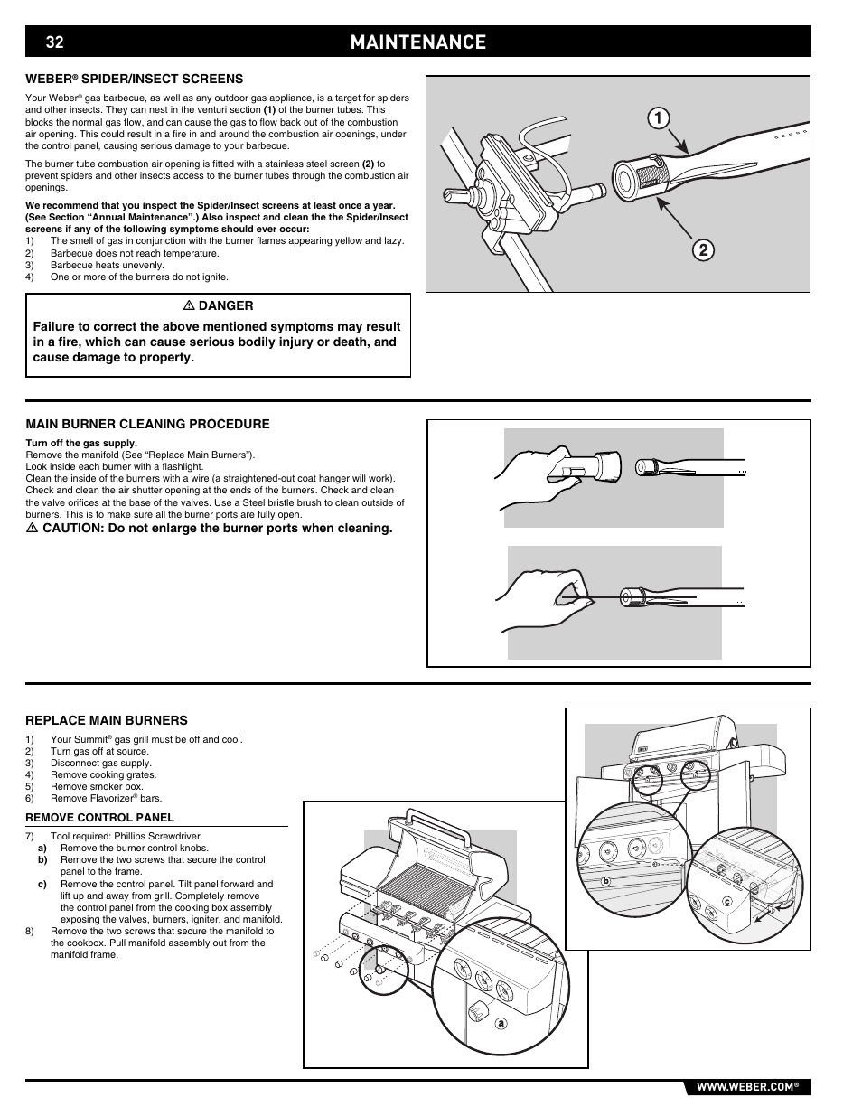 Maintenance | weber Summit E/S-450 User Manual | Page 32 / 84