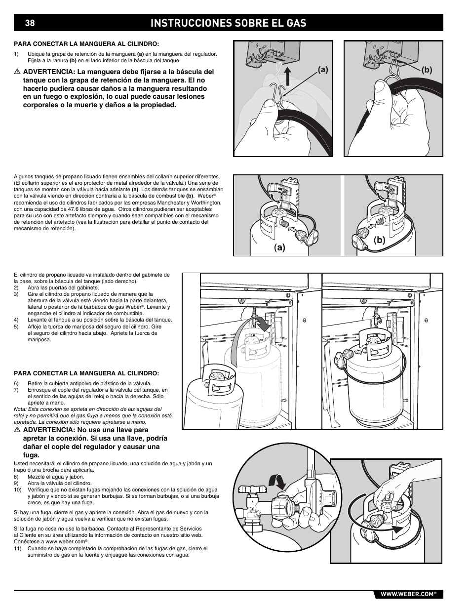 Instrucciones sobre el gas | weber Summit E/S-450 User Manual | Page 38 / 84