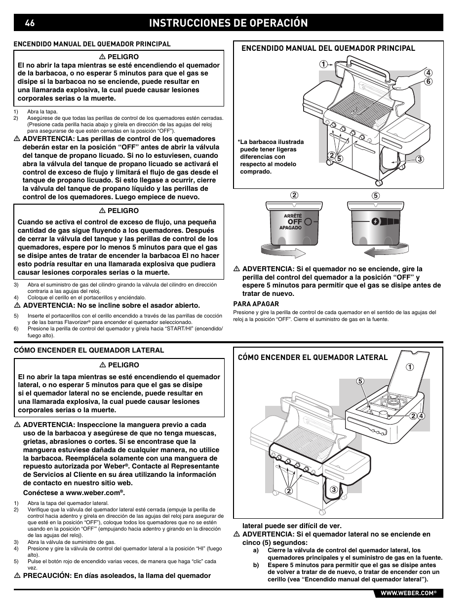 Instrucciones de operación | weber Summit E/S-450 User Manual | Page 46 / 84