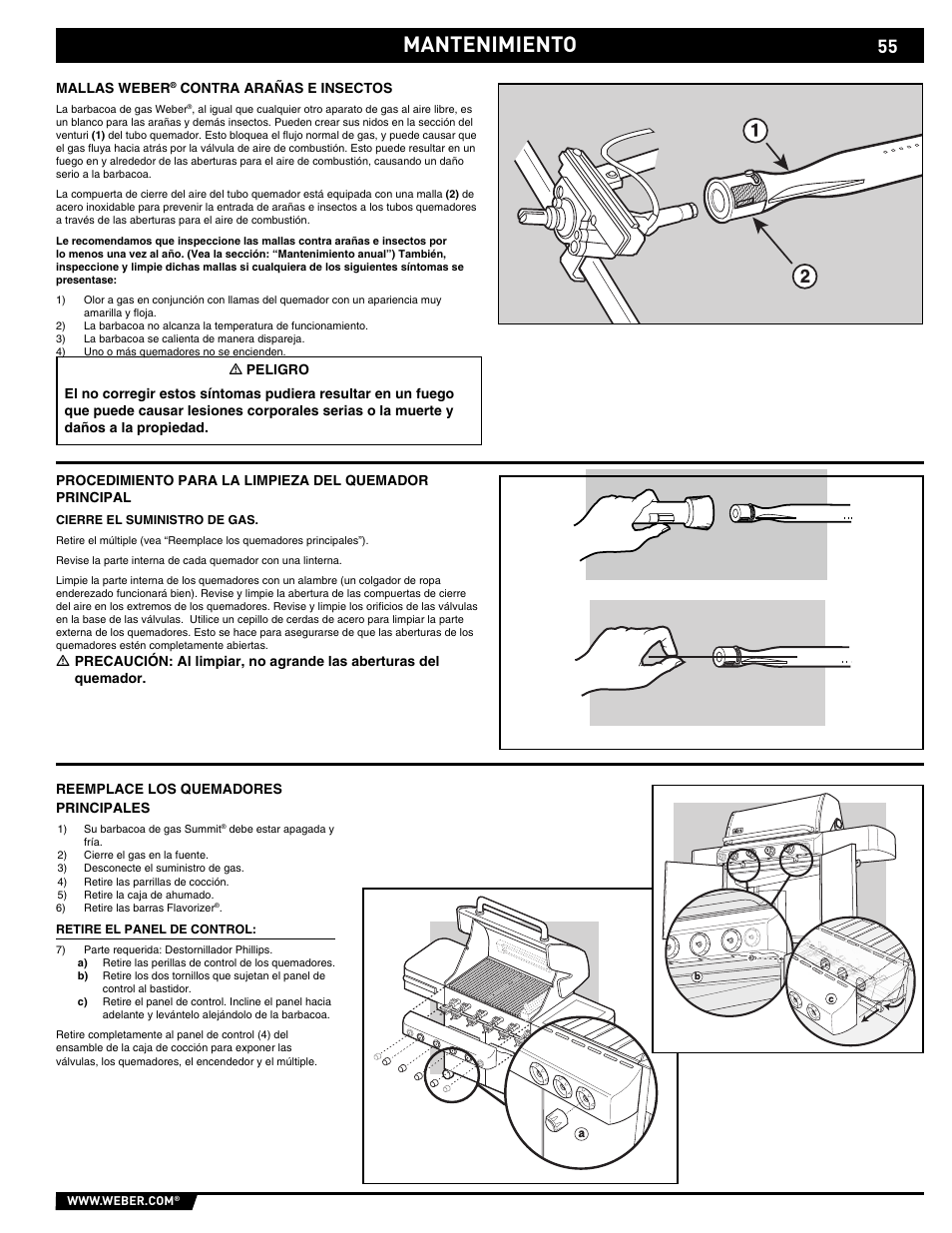 Mantenimiento | weber Summit E/S-450 User Manual | Page 55 / 84