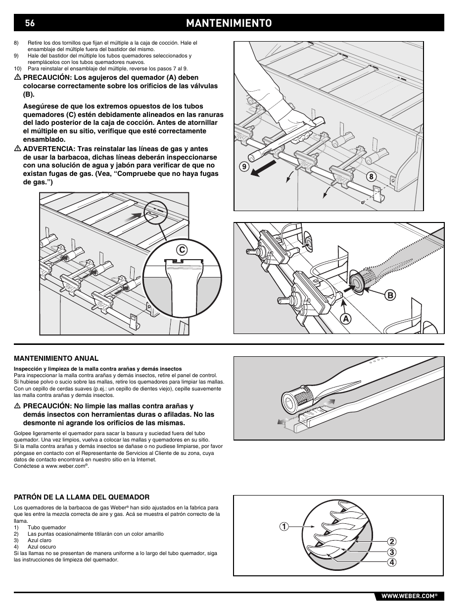 Mantenimiento | weber Summit E/S-450 User Manual | Page 56 / 84