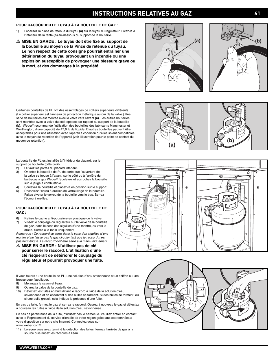 Gas instructions, Instructions relatives au gaz | weber Summit E/S-450 User Manual | Page 61 / 84