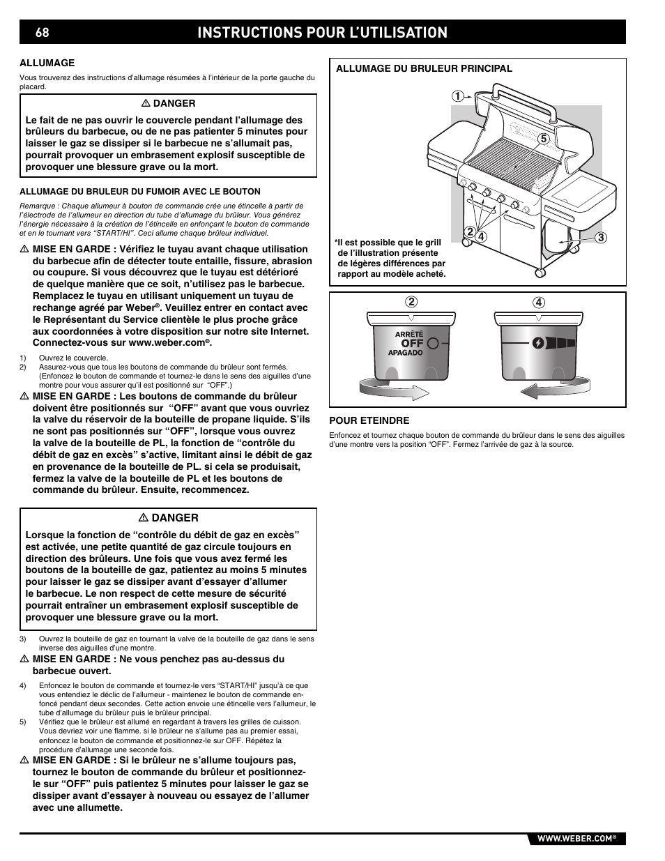 Instructions pour l’utilisation | weber Summit E/S-450 User Manual | Page 68 / 84