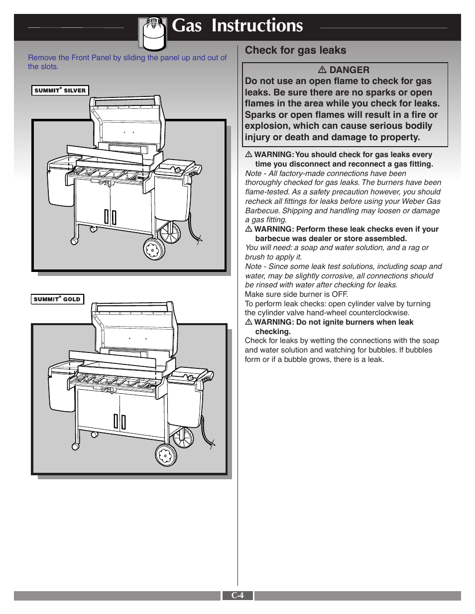 Gas instructions | weber 41995 User Manual | Page 35 / 60