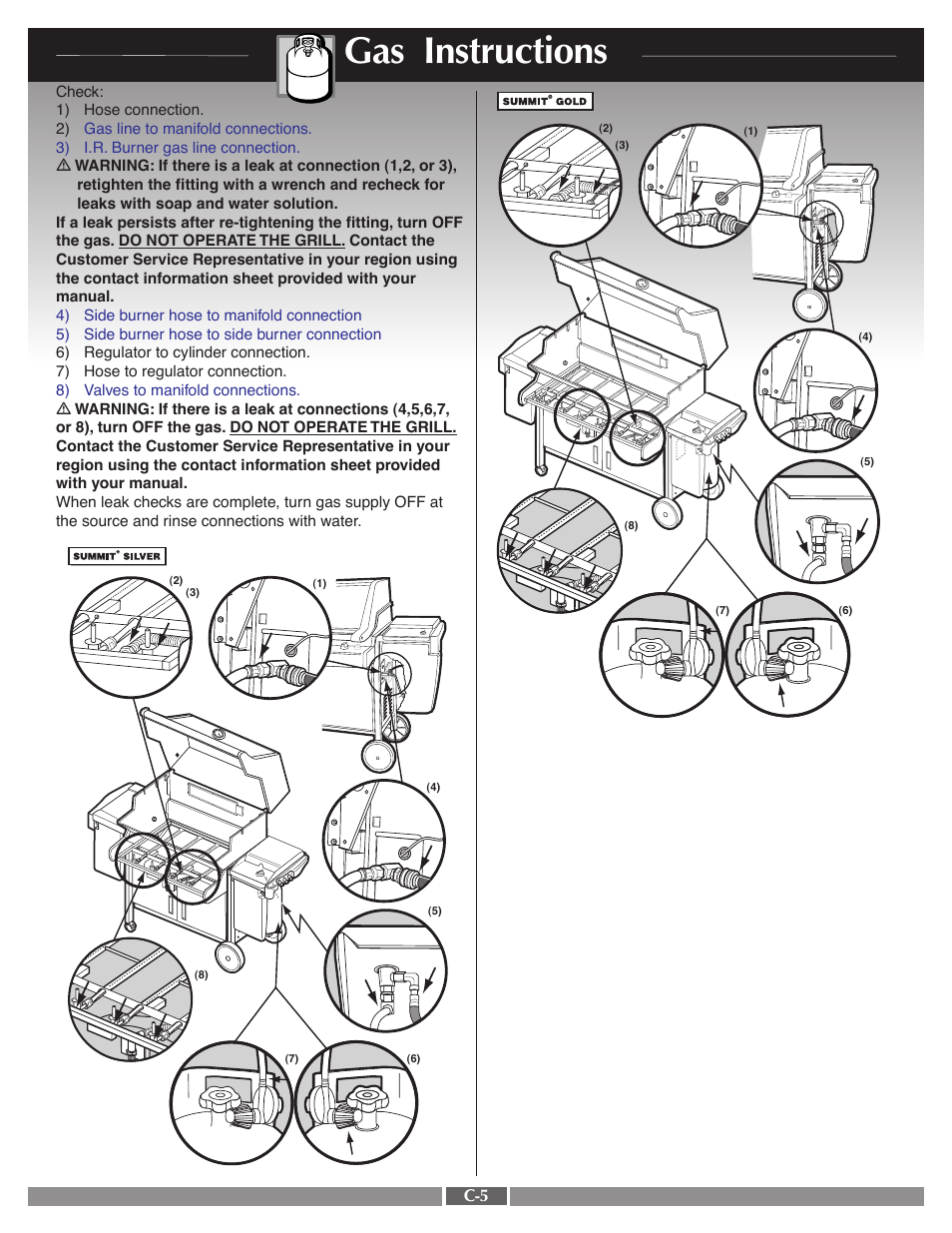 Gas instructions | weber 41995 User Manual | Page 36 / 60