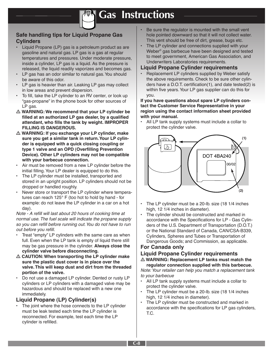 Gas instructions | weber 41995 User Manual | Page 39 / 60