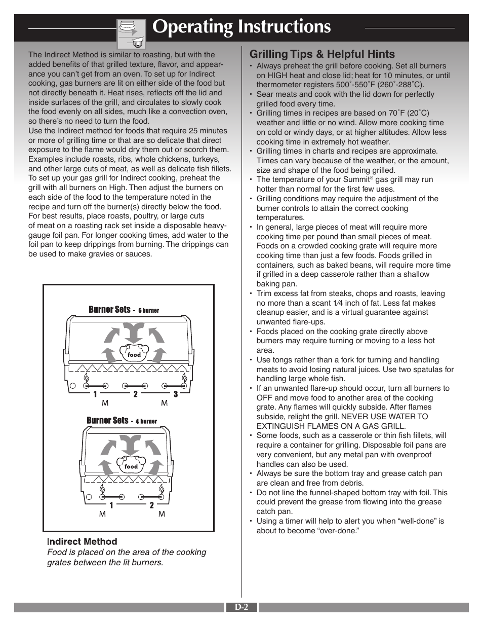 Operating instructions, Grilling tips & helpful hints | weber 41995 User Manual | Page 41 / 60