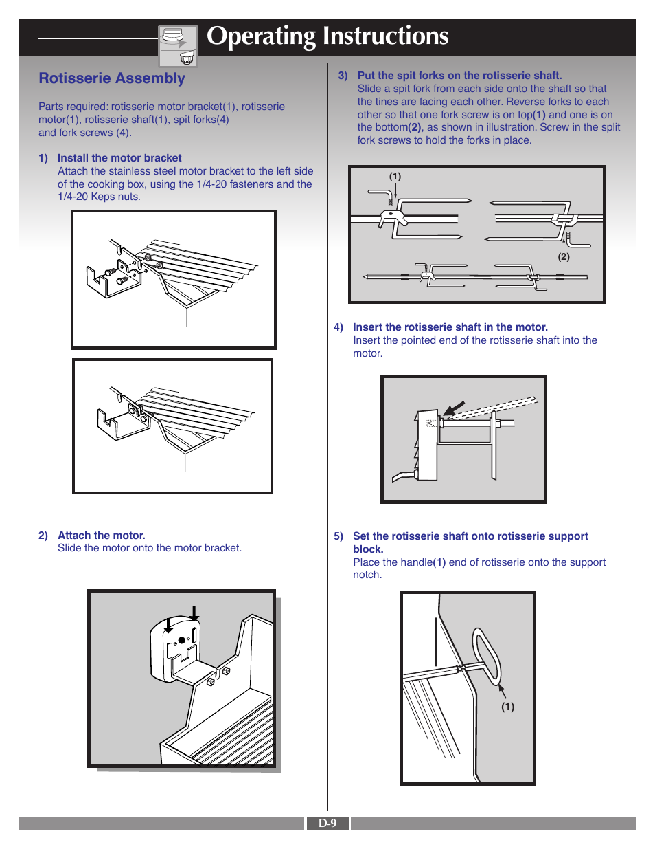 Operating instructions, Rotisserie assembly | weber 41995 User Manual | Page 48 / 60