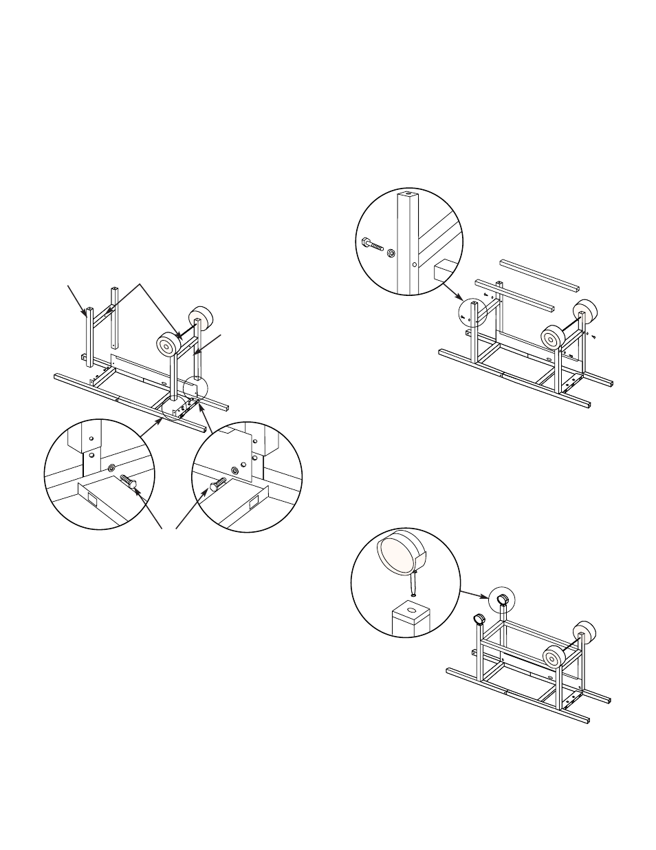 Continue frame assembly, Complete frame assembly, Insert casters | weber 3000 Series User Manual | Page 11 / 36